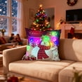 thumbnail image 6 of Christmas Lighted Throw Pillow Covers Christmas LED Pillows 2 Modes Switching Printed Sofa Pillows Cushions Pillowcases Comfortable & Breathable Pillow Covers 18x18", 6 of 7