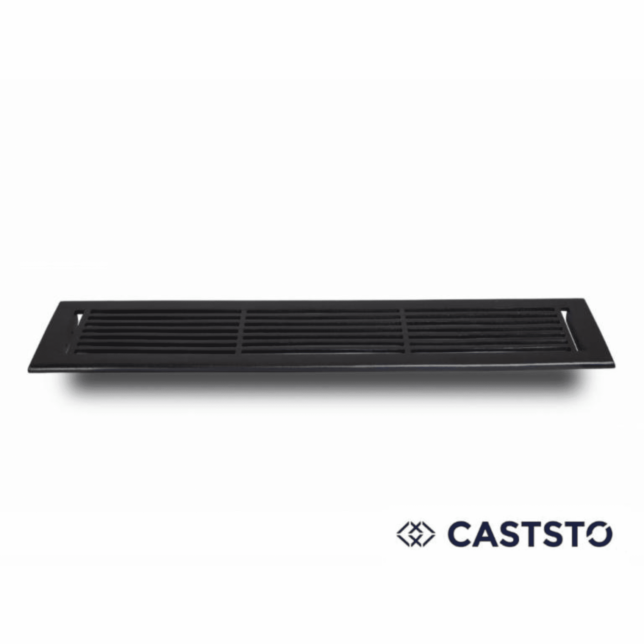 3"x24" Caststo Cast Aluminum Linear Design Air Return Grille | Overall 5"x26" |- Black- Express (For Wall- Black With Screw Holes)