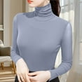 thumbnail image 2 of yillto Womens Turtleneck Top Long Sleeve Undershirts Mock Neck Pullover Lightweight Base Layer Shirts, 2 of 6