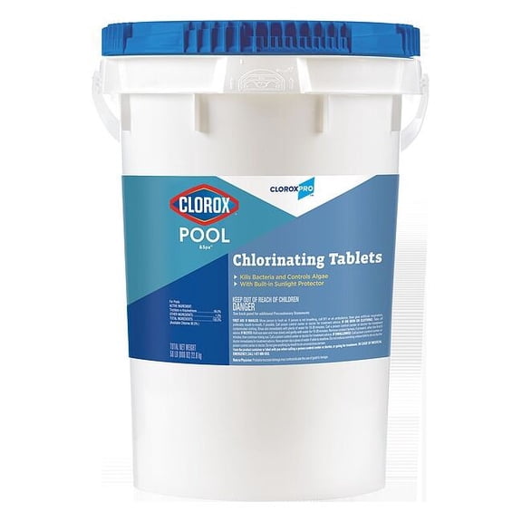Cloroxpro Chlorinating Tablets,Acidic,50 lb Bucket 90050CLP