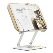 BISOFICE Book Stand for Reading, Adjustable Book Holder with 360 Rotating Base, Portable Foldable Desktop Riser for Laptop, Recipe, Textbook,Cookbook Stand