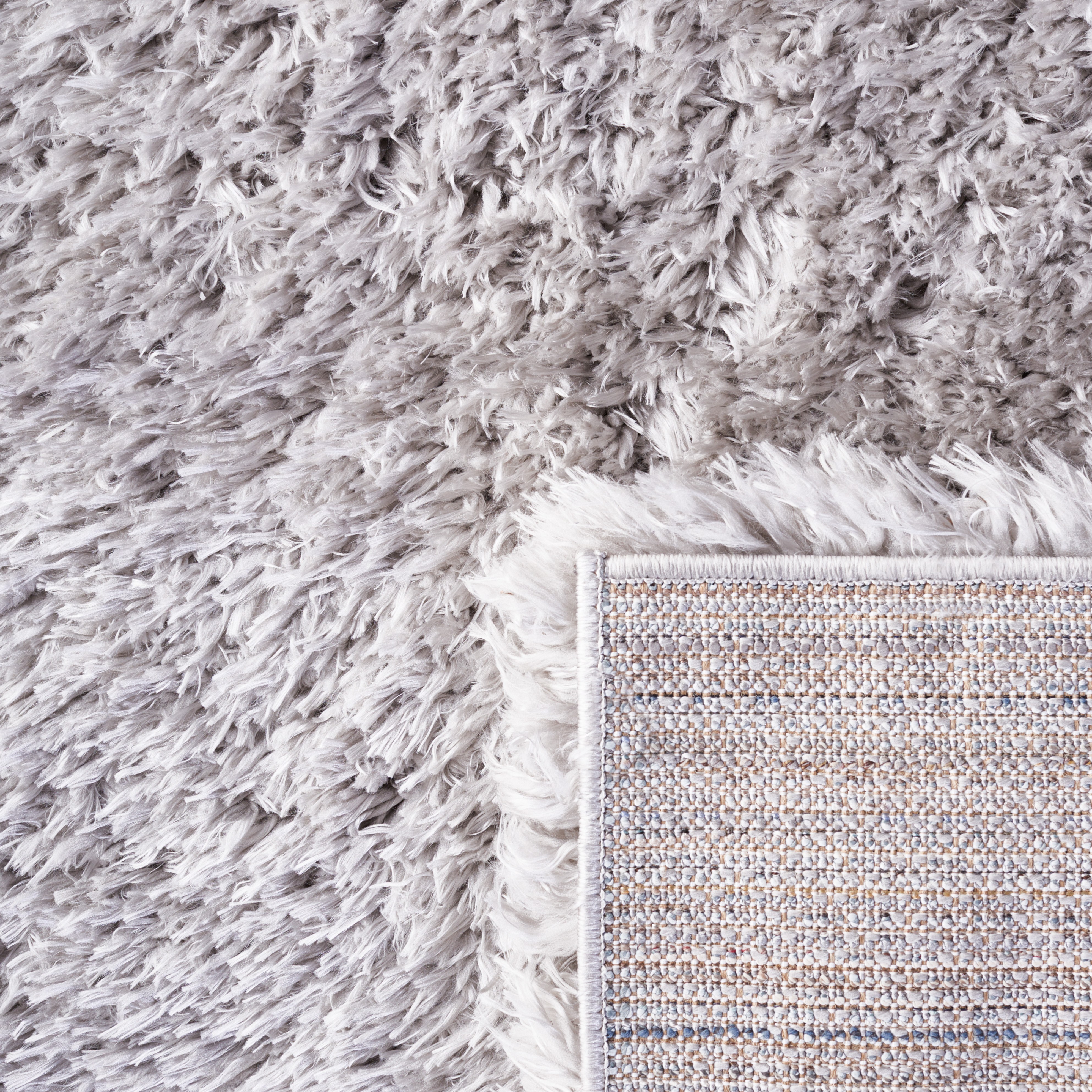 Safavieh Flokati Augustin Solid Shag Runner Rug, Silver, 2'3" x 8'