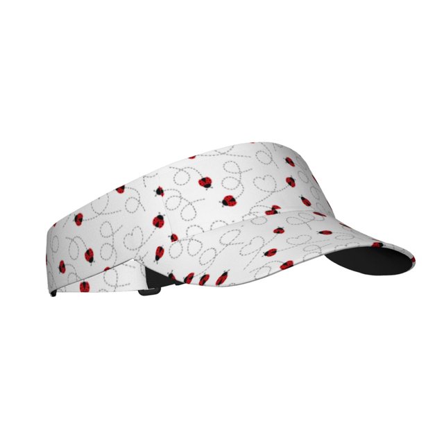 Fotbe Ladybugs Flying On Dotted Route Visera Deportiva con Diseño, Gorra Abierta Ajustable de Algodón para Mujer y Hombre