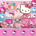 thumbnail image 3 of Decoraciones de fiesta de cumpleaños de Hello Kitty, globos blancos de gatito, vajilla desechable, telón de fondo para niños, suministros de fiesta, regalos de juguete, 3 of 4