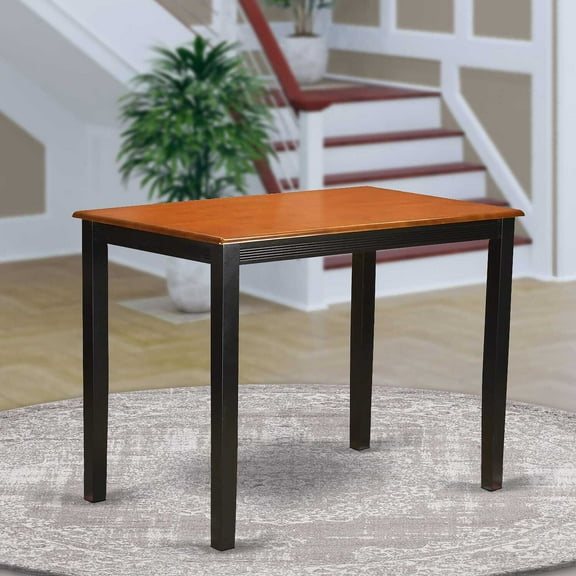 East West Furniture Yarmouth Wood Counter Height Table in Black/Cherry
