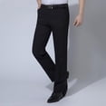thumbnail image 5 of Blmnix Lightweight Work Pants Men Pants Low Waisted Chinos Modern Fit Dress Pants Jeans Straight-Leg Black Full Men's Casual Pants,36, 5 of 5
