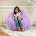 thumbnail image 3 of Jaxx Cocoon 4 Foot Kids Bean Bag Chair and Crash Pad - Faux Fur Bellflower Purple, 3 of 5