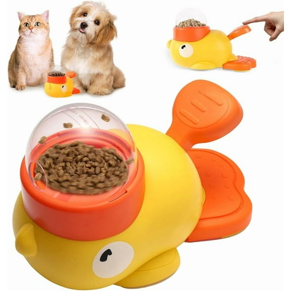 Duck Shape Dog Slow Feeder, 2-in-1 Dog Interactive Treat Dispenser Cat Duck Feeder Puzzle Toy for Small and Medium Dogs IQ Training & Cognitive Development