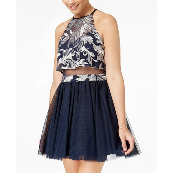 Teeze Me Juniors Popover Fit Flare Dress Silversmoke 11