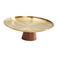 thumbnail image 3 of Frutero con pedestal, plato para comida, base de madera, bandeja ligera para servir, cuenco decorativo para encimera de cocina, hogar, comedor. L, 3 of 7