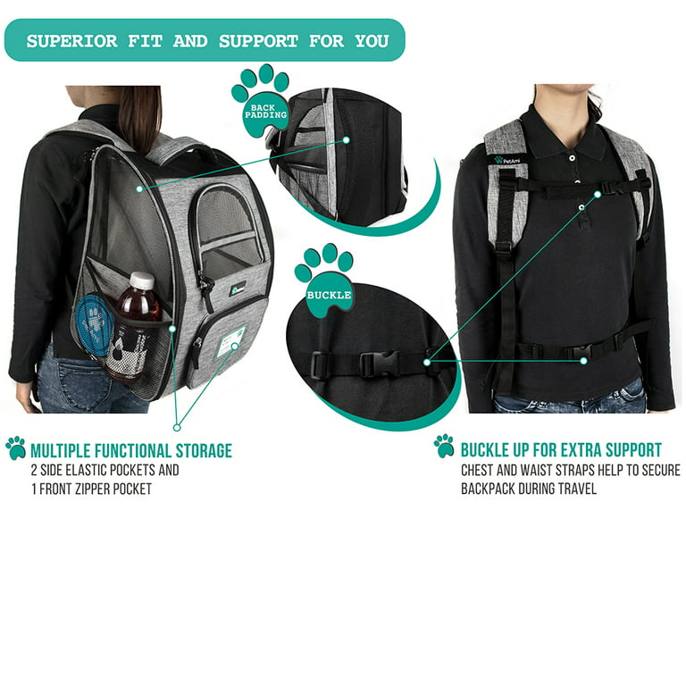 Petami Premium Pet Carrier Backpack for Small Cats and Dogs | Ventilated Design, Safety Strap, Buckle Support | Designed for Travel, Hiking & Outdoor