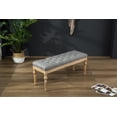 thumbnail image 1 of Roundhill Habit Solid Wood Button Tufted Dining Bench  Grey  Grey, 1 of 8