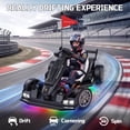 thumbnail image 2 of Porsche 24V Electric Go Kart Ride-On Toy for Boys Girls 6-12, Black, 2 of 10