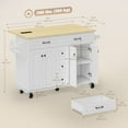 thumbnail image 3 of HOMCOM 55" Kitchen Island with Power Outlet & Drop Leaf Kitchen Cart White, 3 of 10