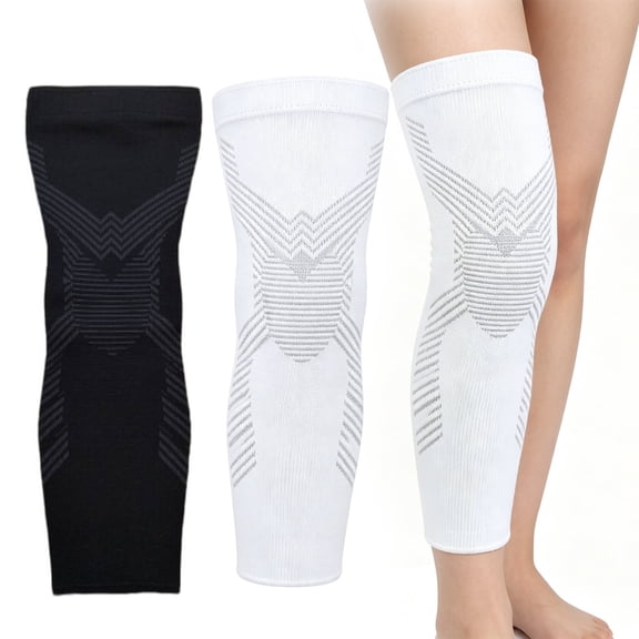 Full Leg Compression Sleeve with Anti Slip Silicone Knee Support for Running Basketball