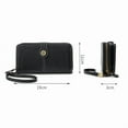 thumbnail image 6 of Kingswick Women's Wallet Leather Large Capacity Card Bag Women's Cell Phone Clutch Travel Long Wallet Wristlet Strap,Black, 6 of 6