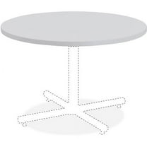 Lorell Round Invent Tabletop - Light Gray Round Top - 1" Table Top Thickness x 42" Table Top Diameter - Assembly Required - High Pressure Laminate (HPL), Light Gray - Particleboard, Polyvinyl Chloride