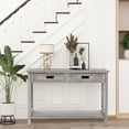 thumbnail image 3 of LuxenHome Gray Wood 2-Drawer 1-Shelf Console and Entry Table, 3 of 11