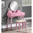 thumbnail image 5 of Liannon Contemporary Wood Vanity and Stool Set, Pink, 5 of 5