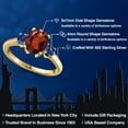 thumbnail image 2 of Gem Stone King 18K Yellow Gold Plated Silver Red Garnet and Blue Created Sapphire Engagement Ring for Women | 2.63 Cttw | Oval 9X7MM | Gemstone January Birthstone | Size 6, 2 of 6