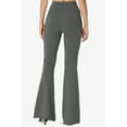 thumbnail image 2 of TheMoogan Women's Solid Plain High Rise Flared Comfy Trouser Stretch Cotton Yoga Pants, 2 of 6