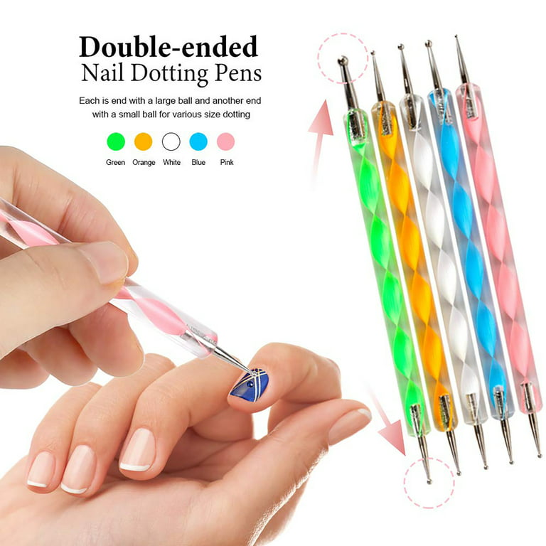 Glitter & Sticker, Nail Art Brushes for Beginners Nail Dotting Tool