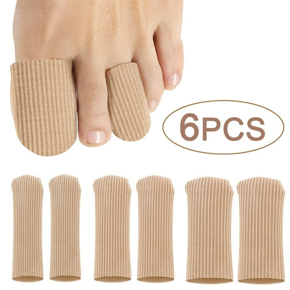 6 PCS Finger & Toe Sleeves with Gel Liner – Soft Silicone Caps for Comfort & Protection, Reusable