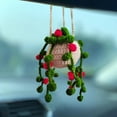 thumbnail image 5 of Pnellth Car Mirror Hanging Accessory Handmade Knitted Crochet Potted Plant Rear View Decor Car Interior Accessories, 5 of 10