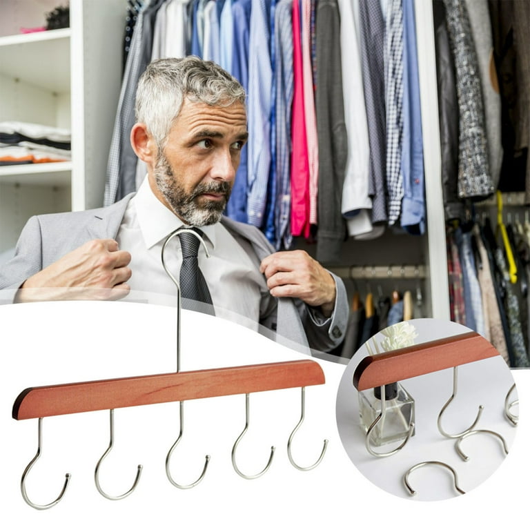 5 Hook Wooden Clothes Hangers Heavy Duty Clothes Hangers for