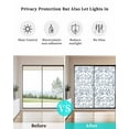 thumbnail image 4 of Window Privacy Film Blue Flower Stained Glass Window Film Decorative Sun Block Window Cover Vintage Farmhouse Boho Leaf Spring Summer Window Clings Static Adhesive Sticker for Bathroom 17.7"x39.3", 4 of 6
