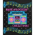 thumbnail image 4 of Old Glory Mens Retro Boombox Music Have a Rockin' Ugly Christmas Sweater Short Sleeve T Shirt, 4 of 6