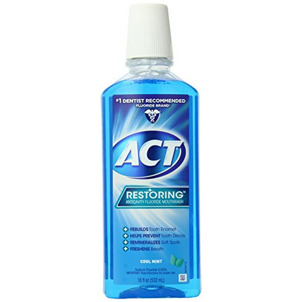 Act Restoring Anticavity Flouride Mouthwash, Cool Splash Mint, 18 oz