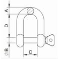 thumbnail image 2 of MarineNow 316 Marine Stainless Steel D-Shackle Choose Size and Quantity (04 mm (5/32"), 01-Pack), 2 of 2