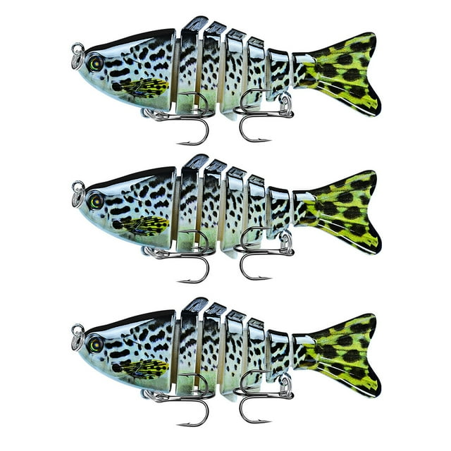 Lot de 3 Leurres de Pêche Réutilisables avec Perles Attraction Extérieure Swimbaits Artificiels Crankbait 10cm Type 6