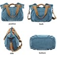 thumbnail image 2 of Bolso de lona para mujer, bolso a granel, mochila de ocio vintage, azul, 2 of 5