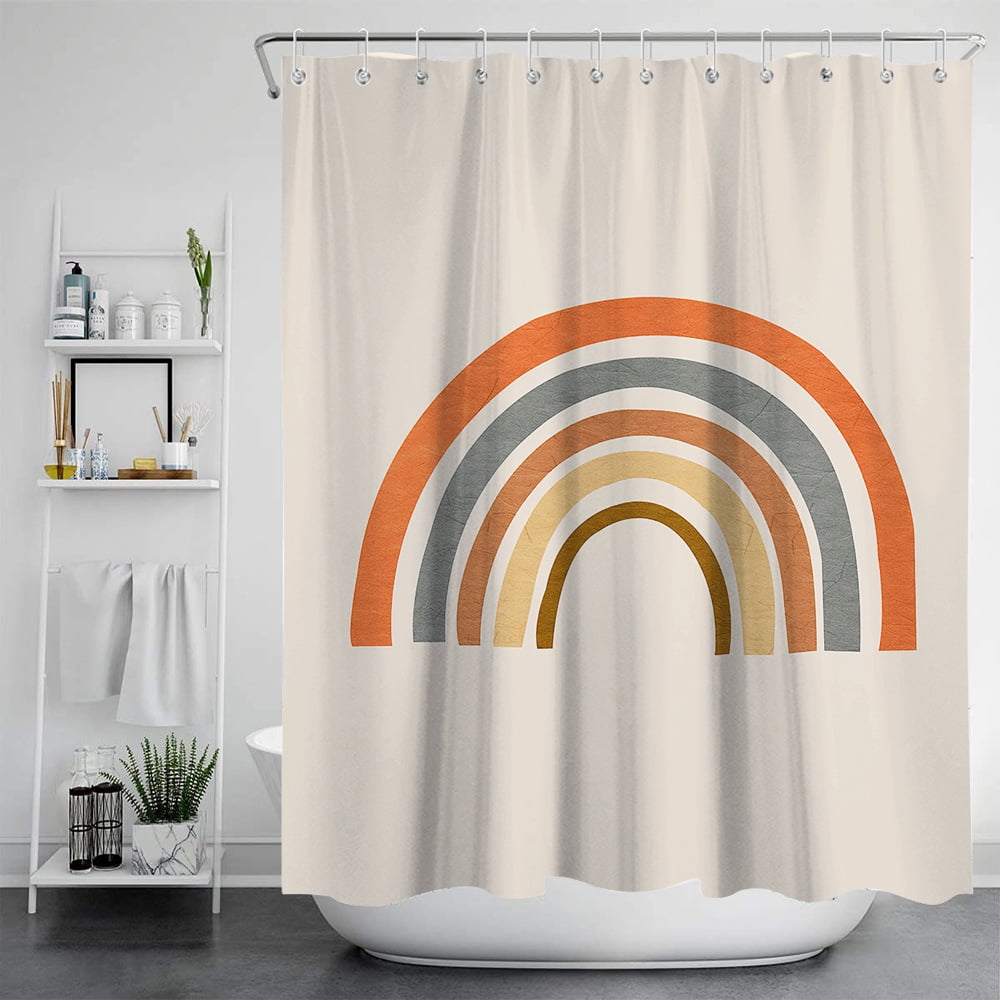 Animal Horse In Farm Bathroom Waterproof Fabric Shower Curtain Set 71Inches Long 