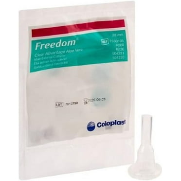 50 -Pack Condom Catheter Adhesive 28mm Freedom Clear Advantage Aloe Vera, Item #6200