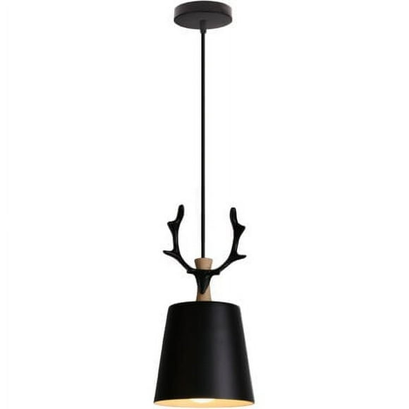 Iron Antler Chandelier with E27 Bulbs, Rustic Deer-Inspired Modern Suspension Lighting Simplistic Elegance
