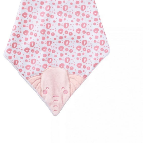 SARO Elephant Pink Waterproof Baby Bib for Girls - Soft & Adjustable Snap Bib for Newborns & Infants (0-12 Months)