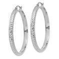 thumbnail image 2 of 14K White Gold Earring Hoop Women'S 38 mm Diamond-Cut 3.5X38Mm Hollow Earrings, 2 of 4
