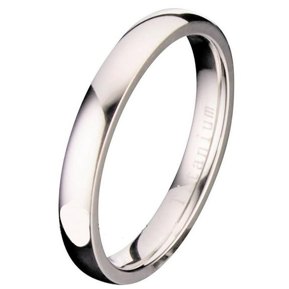 3MM Polished Comfort Fit Titanium Wedding Ring Band