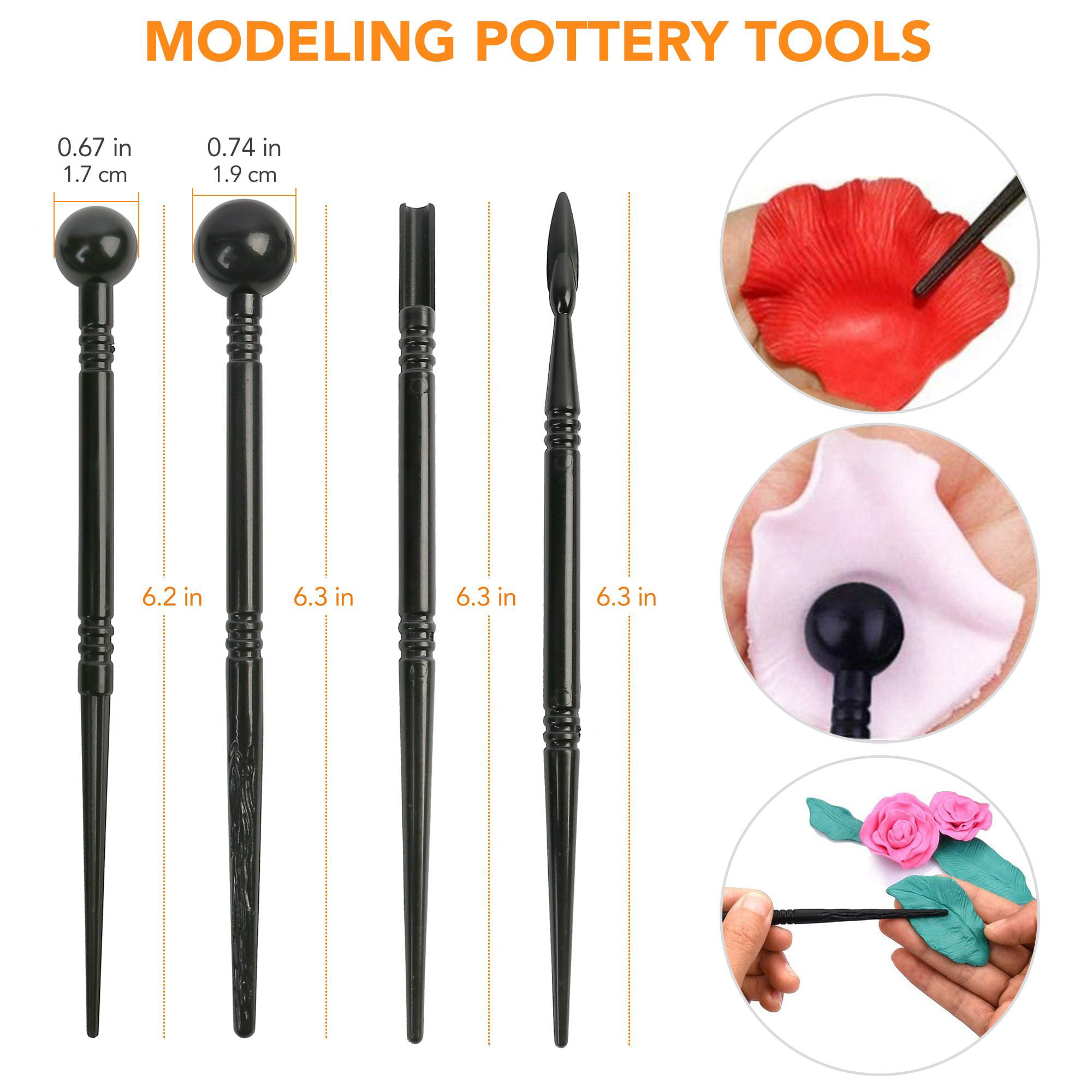 Modeling Tools Eich Set of 3 Ideal for Working With Clay, Modeling