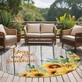thumbnail image 4 of Sunflower Round Area Rug 5Ft Washable Circle Rugs for Living Room Bedroom, Summer Botanical Elegant Floral Wooden Non-Slip Carpet Floor Mats Indoor Outdoor Carpet Runner Aesthetic Home Decor, 4 of 8