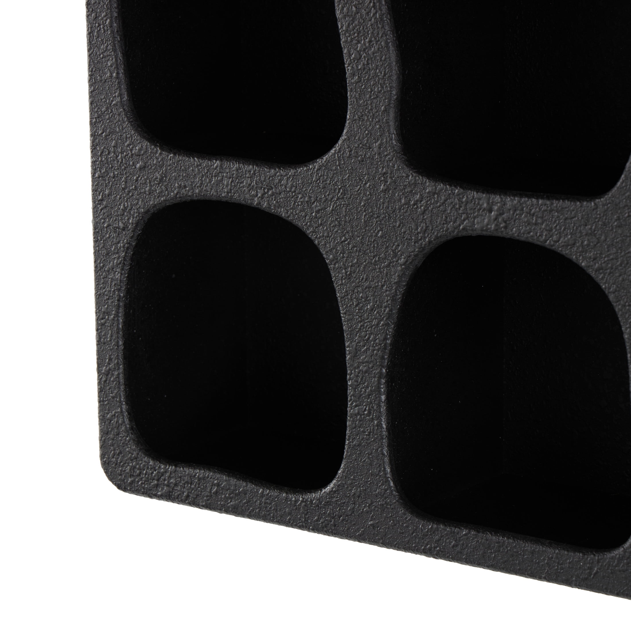DecMode 19" x 5" 9-Tier Black Geometric Wall Shelf with Abstract Block Shapes