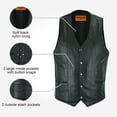 thumbnail image 4 of Dream Apparel Mens Leather Motorcycle Vest for Riding, Biker Vest Black Club Vest with Pockets Black, 4 of 10