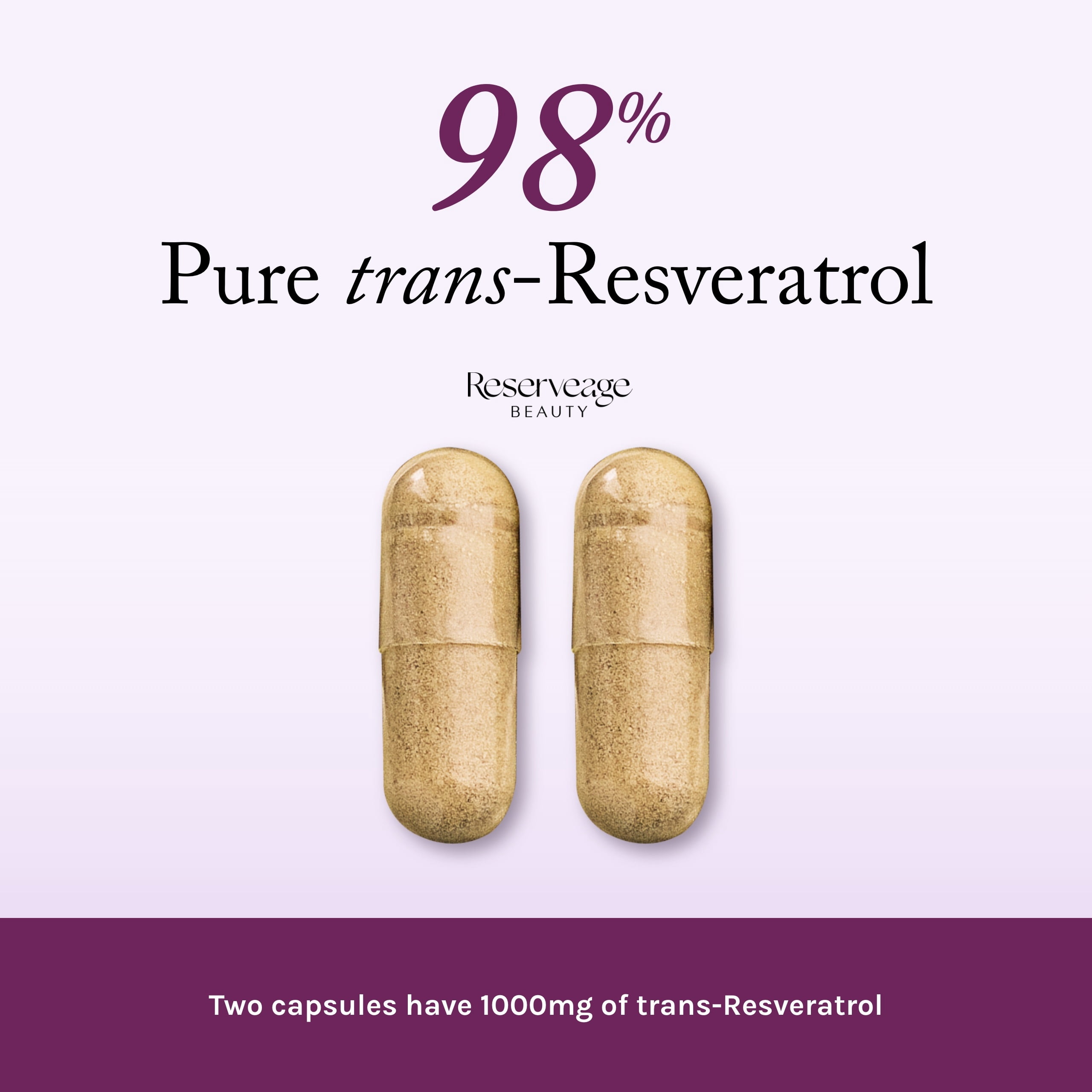 Reserveage, Resveratrol 1000 mg, Antioxidant Supplement for Heart and Immune Health, Supports Healthy Aging, Paleo, Keto, 60 Capsules