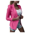 thumbnail image 1 of Women Workoffice Suit Single Breasted Fashion Jacket Solid Color Blazer Pockets Professional Overcoat V Neck Cardigan Button Down Fitted Outwear, 1 of 7