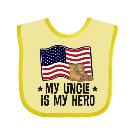

Inktastic My Uncle is My Hero Military Nephew Boys or Girls Baby Bib