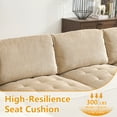 thumbnail image 4 of MOONMISS U-Shaped Corduroy Upholstered 6-Seat Convertible Modular Sectional Sofa Fit for Living Room-Khaki, 4 of 5