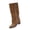 Brown, variant on LRGSHF Knee High Boots for Women, Buckle Decor Wide Calf Shoes,Side Zipper Block Heel Pointed Toe Faux Leather Tall Boots Fall Winter Casual Daily Footwear